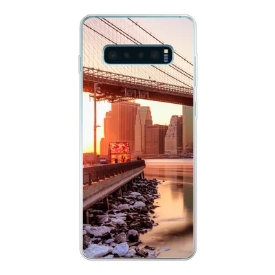 Produktbild von MuchoWow® Handyhülle Schutzhülle Hülle für Samsung Galaxy S10 Plus New York - Brooklyn - Brücke Silikon Softcase Handy Hülle - Schutzhülle