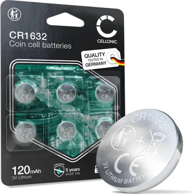Produktbild von CELLONIC CR1632 Knopfzellen-Batterien Lithium kompatibel mit Autoschlüssel, LED-Geräte, Fahrradcomputer - x6-Pack
