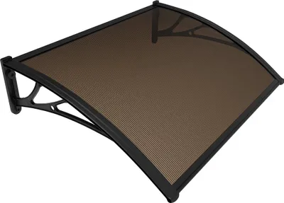 Produktbild von VOUNOT® Vordach für Haustür, 100 x 80 cm Pultbogenvordach Braun