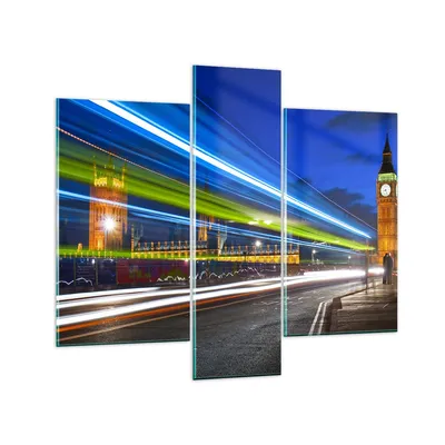 Produktbild von Bilder auf glas - London Parlamentsgebäude Big ben - 95x80cm - Glasbilder - Wandbilder - Kunstdruck - zum Aufhängen bereit - Wanddekoration aus Glas - Glas Bilder - Wandbild auf Glas - GCB95x80-1446