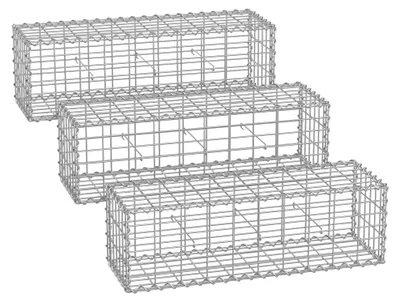 Produktbild von Gabionenwand-Set – Steinkorb – Korb aus verzinktem Stahl – stabil – 100 x 30 x 30 cm