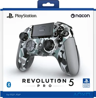 Zdjęcie produktu dla NACON Revolution 5 Pro, Gamepad, PC, PlayStation 4, PlayStation 5, D-pad, Przyciski kierunkowe, Przycisk menu, Analogowy, Przewodowy i Bezprzewodowy, Bluetooth/USB