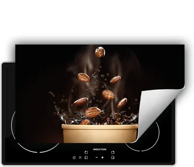 Produktbild von DarHaus Herdabdeckplatte 90x52 cm Anti Rutsch Matte Aufrollbar, Kaffee