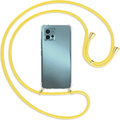 Produktbild von Handykette Backcover-Schutzhülle mit Band (Metall goldfarben) für Motorola Moto G72 (6.55'') - gelb