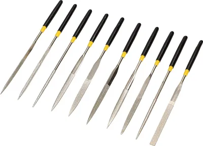 Zdjęcie produktu dla KOTARBAU® Zestaw diamentowych pilników iglowych 10-czesciowy 140 mm do metalu Profesjonalny zestaw