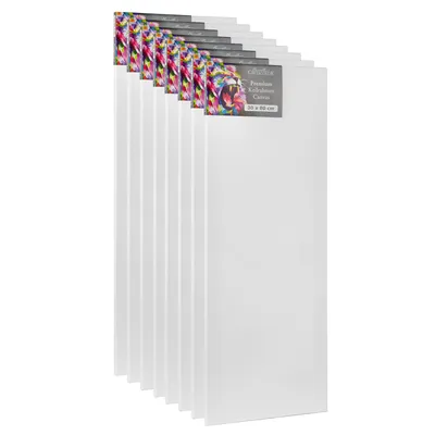 Image de Châssis Cretacolor 30 x 80 cm - Lot de 8 - Kit de toiles - Toiles de peinture haut de gamme sur châssis en bois - Toile en coton pour acrylique, huile et techniques mixtes