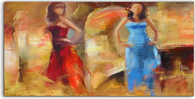 Produktbild von Coloray Acrylbild 140x70 Wandbild Acrylbilder Frau Frauen Tanzen Malerei