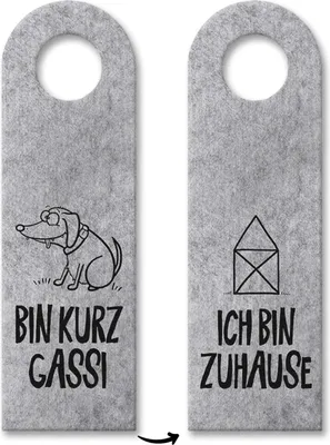 Produktbild von 10x Ich bin Zuhause oder kurz Gassi Türhänger Türanhänger Türschild