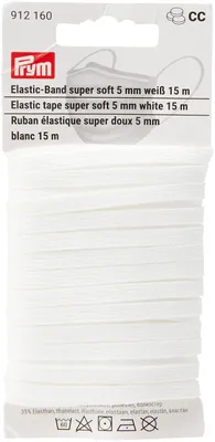 Elastisches Band, superweich, weiß, 5 mm x 15 m, 1 Stück