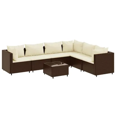 Produktbild von "2026"Cloris 7-tlg. Garten-Lounge-Set mit Kissen Braun Poly Rattan - Gartenmöbelgarnituren eleganten641619
