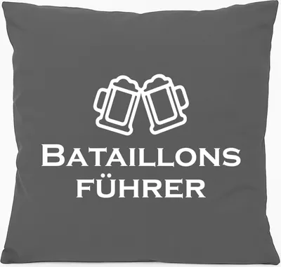 Produktbild von Huuraa Kissen Bataillonsführer Schützenfest 40x40cm mit Füllung Steel Grey Baumwolle Dekokissen Geschenkidee