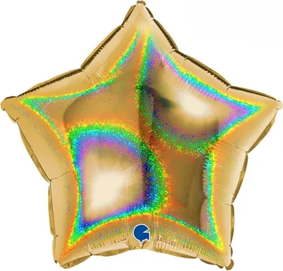 Produktbild von 18"/Ø46cm Stern Folienballon Holo | Gold5