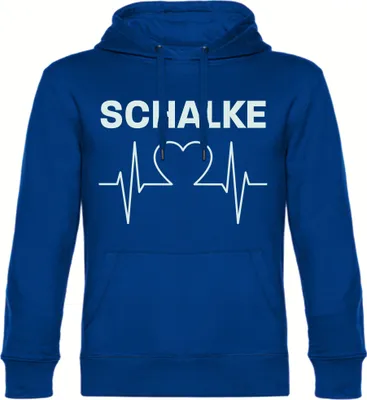 Produktbild von multifanshop Kapuzen Sweatshirt - Schalke - Herzschlag, blau, Größe XXL