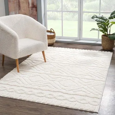 Produktbild von Famanu Shaggy Teppich 80 x 150 cm - Skandinavischer und ländlicher Stil, weich und langlebig