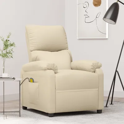Produktbild von Design Massagesessel Creme Stoff, Massagesessel 2024