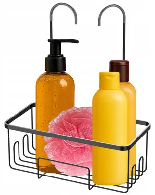 Produktbild von SEPIO Duschablage Schwarz, Badezimmer Organizer , Duschablage zum Hängen, Duschregal Organizer, Shower Shelf 30,5x25x12,8 cm