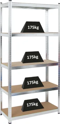 Produktbild von Kellerregal GORILLA | HxBxT 180x90x40cm | Fachlast 175kg | Verzinkt
