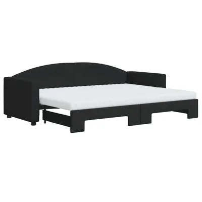 Obrázek produktu pro vidaXL Rozkládací postel s matracemi černá 80x200 cm látka