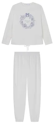 Productafbeelding van Women'secret Ice Generics Pyjama collectie, lange pyjama, wit, maat S, voor dames