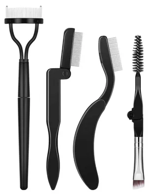 Produktbild von Technique PRO Faltbares Wimpern und Brauenset 4 teilig Wimpernkamm und Augenbrauenbürste
