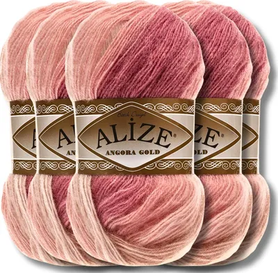 Produktbild von Alize 5x 100g Angora Gold Batik Wolle mit Farbverlauf, Häkeln, Stricken (5652)