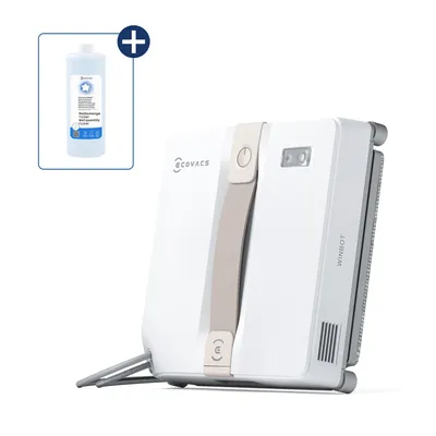 Produktbild von ECOVACS WINBOT Mini Fensterputzroboter Weiß mit 1L Original Fensterreinigungsflüssigkeit, 9-Stufen-Schutzsystem, 4 Reinigungsmodi, Anti-Rutsch-System
