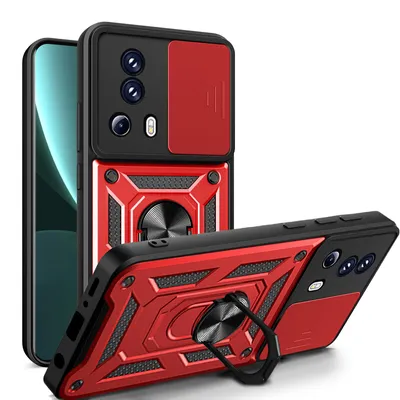 Produktbild von Outdoor Panzer Hülle Xiaomi 13 Lite Handyhülle mit Kameraschutz Ringhalter Case Rot