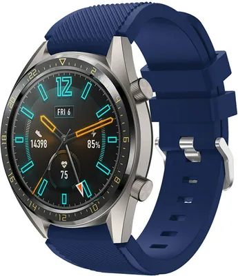 Produktbild von Strap-it Huawei Watch GT 2 Silikonarmband (Dunkelblau)