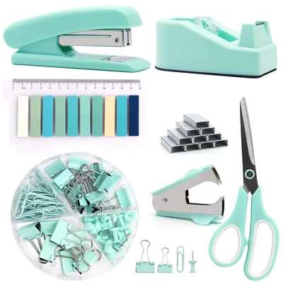 Produktbild von Bürobedarf, Schreibtischzubehör,Hefter und Klebebandabroller-Set für Frauen mit Hefter, Klebebandabroller, Heftklammerentferner, Heftklammern, Clips