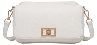 Immagine prodotto di Gallantry, borsa a tracolla da donna in ecopelle effetto pelle lavorata, con chiusura in metallo, colore bianco