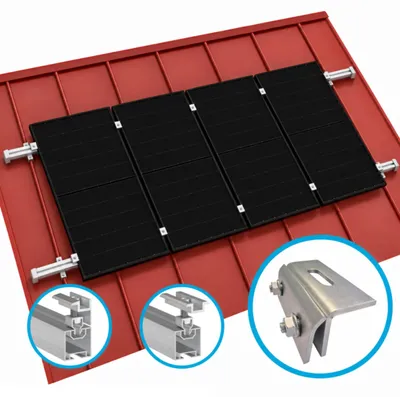 Produktbild von Solar Montageset Blechdach Stehfalz 4-Module Klickfix Silber