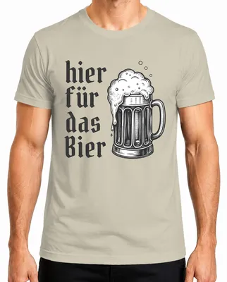 Produktbild von Hier für das Bier Bierkrug Trachtenshirt Lederhose Herren T-Shirt, Natur, S