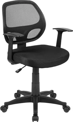 Produktbild von Arbeitsstuhl, mittelhohe Rückenlehne, Stoff, schwarz, Produktmaße: 61 x 53 x 99 cm
