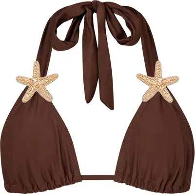 Produktbild von Moda Minx Bikinioberteil STARFISH TRIANGLE TOP mit tollen Seestern-Elementen Coffee XXL