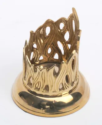 Produktbild von Kerzenleuchter Flammen Design für Ø 4 cm Kerzen, Messing Gold