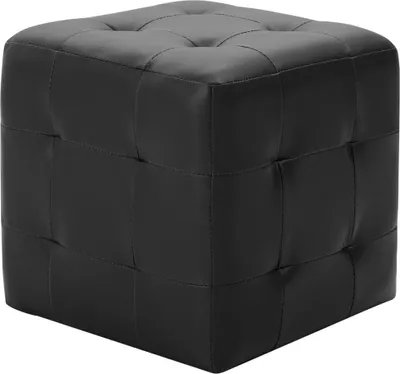 Produktbild von vidaXL Pouf 2 Stk. Schwarz 30x30x30 cm Kunstleder