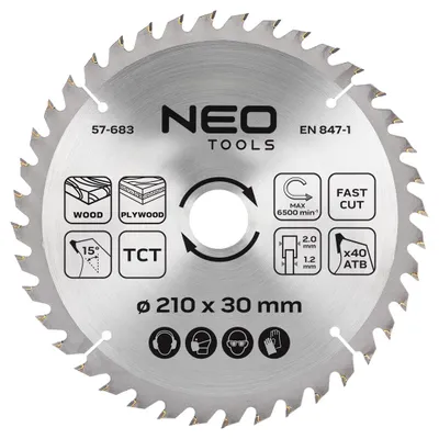 Immagine prodotto di Disco per sega circolare, lama circolare, 210 x 30 mm, 40 denti