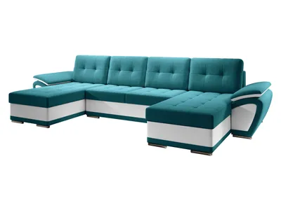 Produktbild von MIRJAN24 Wohnlandschaft Enzo U, Ecksofa mit Bettkasten und Schlaffunktion, U-Form, Rückenlehne in Form beweglicher Kissen (Farbe: Rico 11 + Soft 017)
