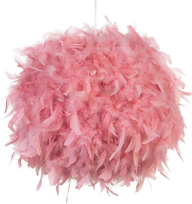BELIANI Závěsná lampa růžové pravé peří koule 40 x 34 cm moderní Glamour obývací pokoj ložnice