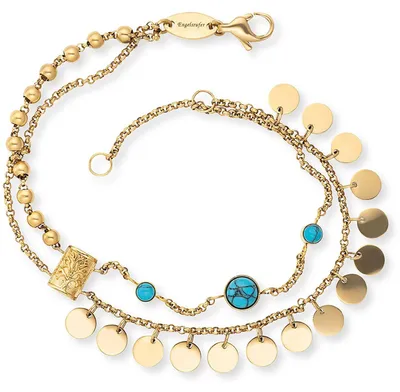 Produktbild von Engelsrufer ERBS-TREE-ZI-G Damen Armband Edelstahl Gold Türkis 18 cm