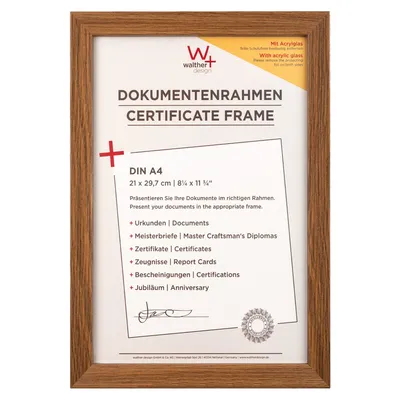 Produktbild von Walther, EFX130P, Fiorito Holzrahmen Kunstglas, 21x29,7 cm, eiche dunkel