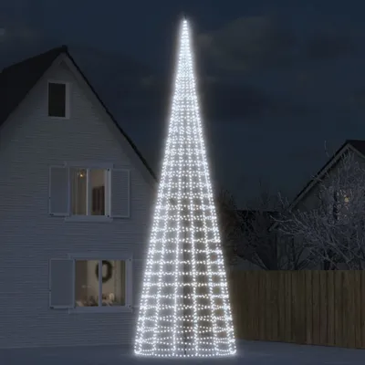 Image de vidaXL Sapin de Noël à LED pour mât de drapeau 3000 LED blanc froid 800 cm
