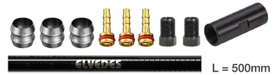 Imagen del producto de Manguera hidráulica Elvedes, kit de extensión de 500 mm, compatible con frenos Tektro TRP 5.0
