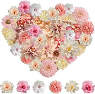 Imagen del producto de Juego de flores artificiales, 40 unidades, mini flores de seda, para decoración y manualidades