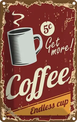Produktbild von vianmo Blechschild 18x12 cm Kaffee Coffee endless cup Essen Trinken