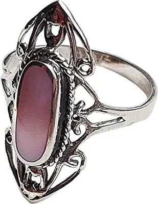 Produktbild von Silber-Ring mit pinken Stein 925 er Sterling Silber, Gr. 19(60)