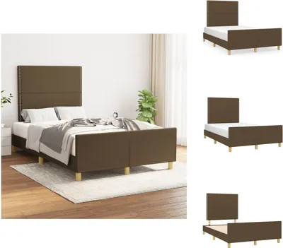 Produktbild von vidaXL Bettgestell mit Kopfteil Dunkelbraun 120x200 cm Stoff -  Betten & Bettgestelle