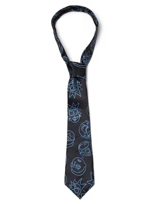 Produktbild von Rick and Morty Ties Rick and Morty - Faces AOP Necktie Black