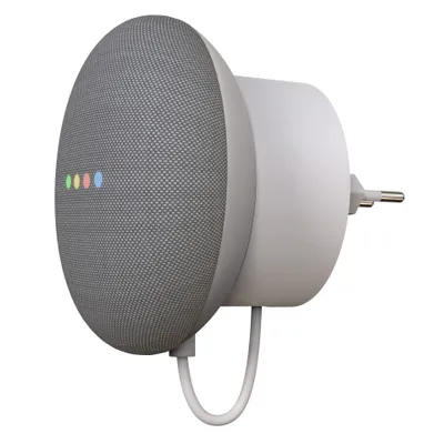 Produktbild von Halterung für Google Nest Mini – Wandhalterung - Kompakt - 2. Generation - Verbirgt lose Kabel – Weiß