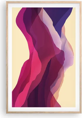 Produktbild von Gerahmtes Poster - Rahmen in heller Eiche - Abstraktion Berge Rosa - 61x91,5 cm - Wand Bild - Wanddeko - Wandbilder - Wandposter - Bilderrahmen - Bilder - Kunstdruck - Wandbild - P2NPA61x91-4288